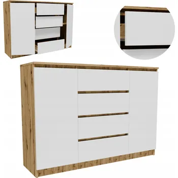 Komoda Komoda Matkam 138 x 40 x 99 Cm bílá, dub artisan mat