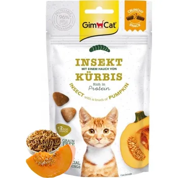 Pamlsek pro kočku GimCat | Křupavé pamlsky s hmyzem a dýní pro kočky 50g