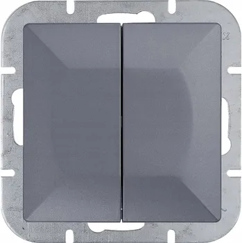 vypínač Dvojitý vypínač pod omítku Abex černý WP-2P
