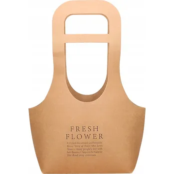 Nákupní taška Papírová taška na květiny s nápisy, eko, 41 cm