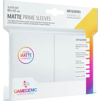 Příslušenství k deskovým hrám Gamegenic: Obaly na karty Matte Prime CCG 66x91mm Bílé