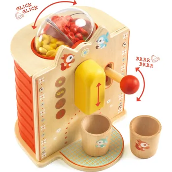 Dřevěná hračka Dřevěný espresso kávovar - hra na baristu