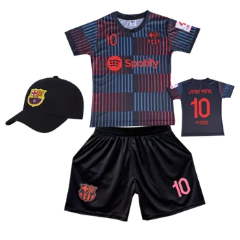 Fotbal Numberoplus Premium dětský fotbalový dres + fotbalová kšiltovka FC Barcelona A1 - Lamine Yamal Velikost: 13 let (vel.152)