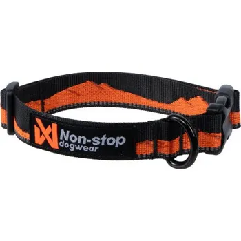 Obojek pro psa Non-stop dogwear obojek Trail quest collar oranžová/černá Velikost: M