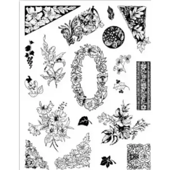 Dětské razítko Gelová razítka- Květiny- bordury