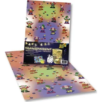 Průhledný papír s potiskem- Šašci 5 listů