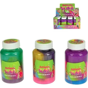 Modelovací hmota Sliz duhový 250g zábavná hmota v plastové lahvičce 3 barvy