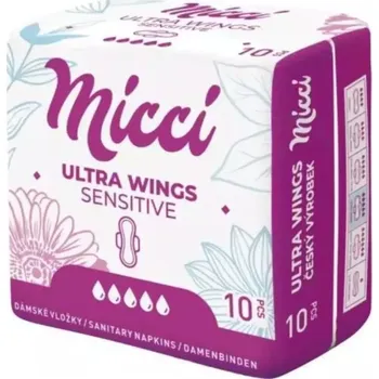 Menstruační vložka Micci Ultra Wings vložky sensitive 10 ks