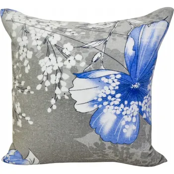 Povlak na dekorativní polštářek Flanelový povlak na polštář 40x40 JAŚ Květinový Šedý Polský Výrobce 100% Bavlna