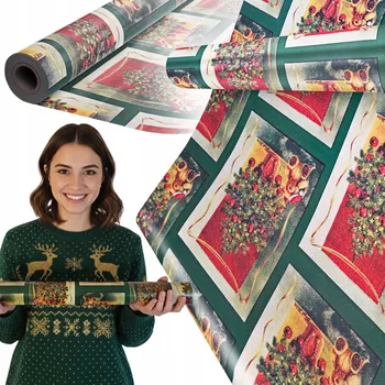 Balící papír DÁRKOVÝ BALICÍ PAPÍR 20 M MEGAROLE VÁNOČNÍ NA BALÍČKY OZDOBNÝ