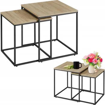 Konferenční stolek Konferenční stolek LoftInspired čtvercový 50 x 50 x 50,5 cm, dub craft