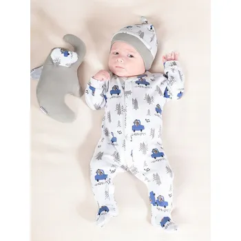 Kojenecký overall Chlapecký bavlněný overal medvídek klaun v autě Nicol, vel. 74