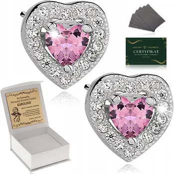 Náušnice NÁUŠNICE STŘÍBRNÁ SRDCE PRO DÍVKU STŘÍBRO 925 KE SVATÉMU PŘIJÍMÁNÍ K 1. ROCE + GRAVÍROVÁNÍ