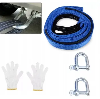 Tažné lano Tažné lano s háky, sada s rukavicemi, 5000 cm, 8000 kg