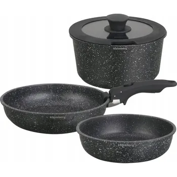 Sada nádobí Sada hrnců Klausberg hliníková, černá, mramorová, nepřilnavá, 5 ks.