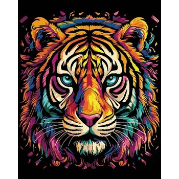Malířské plátno Malování na černé plátno 40 x 50 cm, tygr