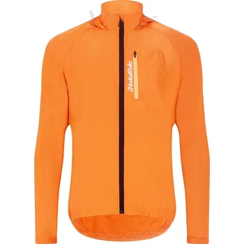 Cyklistická bunda HOLOKOLO Cyklistická voděodolná pláštěnka - WIND/RAIN - oranžová 5XL