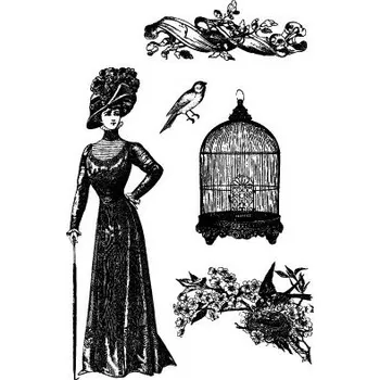 Dětské razítko Razítka na pěnovce - Klec, ptáček