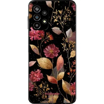 Pouzdro na mobilní telefon Lesklý kryt Mobiwear Glossy - Samsung Galaxy A23 / A23 5G - G171G Zlatavé lístky a květy (Prémiové lesklé pouzdro, obal, kryt Mobiwear Glossy na mobil Samsung Galaxy A23 / A23 5G - G171G Zlatavé lístky a květy, materiál Plast + TPU silikon - krytí po všec
