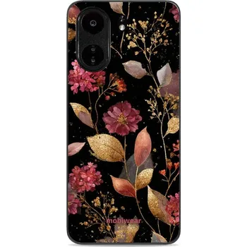 Lesklý kryt Mobiwear Glossy - Xiaomi Redmi 13C / Poco C65 - G171G Zlatavé lístky a květy (Prémiové lesklé pouzdro, obal, kryt Mobiwear Glossy na mobil Xiaomi Redmi 13C / Poco C65 - G171G Zlatavé lístky a květy, materiál Plast + TPU silikon - krytí po všec