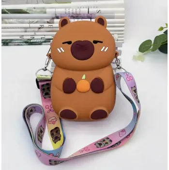 Kabelka Mini silikonová kabelka - POP IT - KAPYBARA - TMAVĚ HNĚDÁ (Značka: DEERELF)