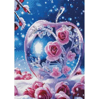 Diamantové malování Diamantový obrázek zimní růže 30 x 40 cm