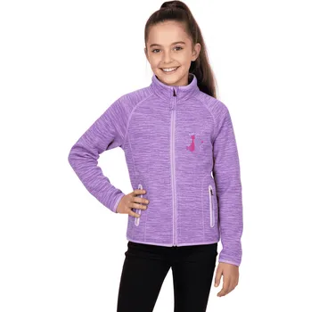 Dívčí mikina DÍVČÍ FLEECOVÁ MIKINA S KOČKOU BF Barva: Fialková, Velikost: 164