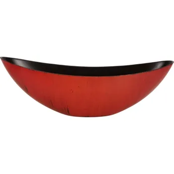 Květináč Plastový červený květináč lodička 39 x 11,5 x 12,5 cm