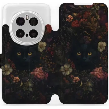 Pouzdro na mobilní telefon Flipové pouzdro Mobiwear - Honor Magic7 Pro 5G - V161S Temné kočky (Knížkové flip pouzdro, obal, kryt na mobil Honor Magic7 Pro 5G - V161S Temné kočky, materiál Umělá kůže + TPU - ochrana 360°, stojánek, silikonová vanička, magnetické zavírání)