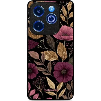Pouzdro na mobilní telefon Lesklý kryt Mobiwear Glossy - Infinix Smart 8 - G170G Fialová kvítka (Prémiové lesklé pouzdro, obal, kryt Mobiwear Glossy na mobil Infinix Smart 8 - G170G Fialová kvítka, materiál Plast + TPU silikon - krytí po všech stranách, neošoupatelný potisk, tenké)