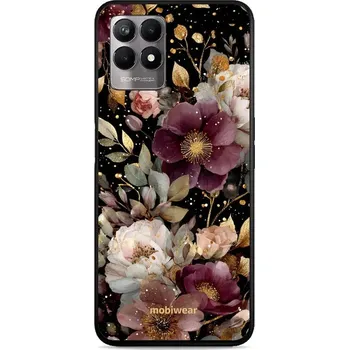 Lesklý kryt Mobiwear Glossy - Realme 8i - G169G Zlatavé kvítky (Prémiové lesklé pouzdro, obal, kryt Mobiwear Glossy na mobil Realme 8i - G169G Zlatavé kvítky, materiál Plast + TPU silikon - krytí po všech stranách, neošoupatelný potisk, tenké provedení,)