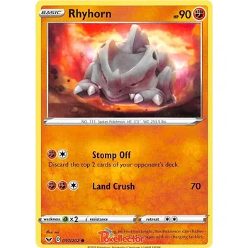 Sběratelská karetní hra Rhyhorn 097/202 - Sword & Shield Typ karty: Non-Holo