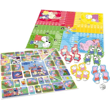 Desková hra Společenská hra Peppa Pig Parchesi & Goose Educa pro 2–4 hráče ve španělštině, angličtině, francouzštině a portugalštině