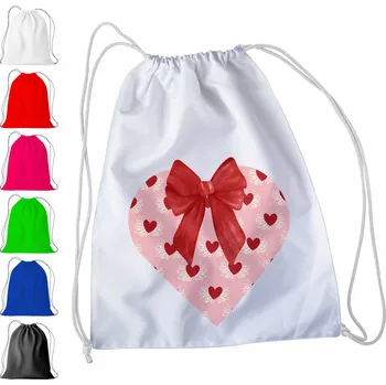 Obraz BÍLÝ SÁČEK DO ŠKOLKY, ŠKOLY, NA TV - SRDCE VALENTÝN