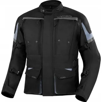 Moto bunda Pánská textilní motocyklová bunda VORG CUMULUS BLACK černá + DÁRKY ZDARMA