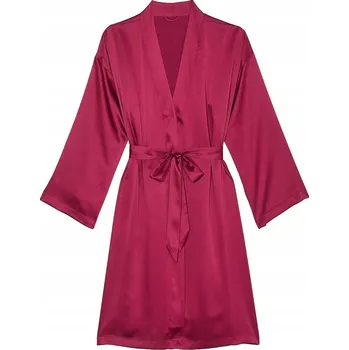 Podprsenka Victoria's Secret dámský župan ke kolenům bez kapuce, třešňový, velikost XS/S