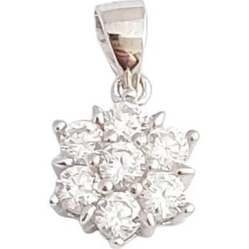 Přívěsek Stříbrný přívěsek kytička se zirkony