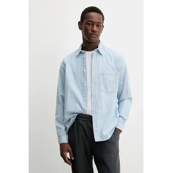 Pánská košile Bavlněná košile Samsoe Samsoe SADAMON M25100083 modrá 50J, vel. XL