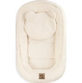 Hnízdečko pro miminko Oboustranné hnízdečko s polštářkem Teddy Boucle - krémové