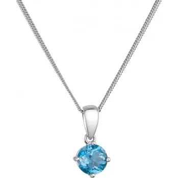 Náhrdelník Stříbrný náhrdelník s pravým minerálním kamenem modrý 12079.3 london topaz