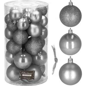 Vánoční dekorace Zdobená Vánoční Koule , Hladká Vánoční Koule , vánoční koule cetek 6 cm 30 ks