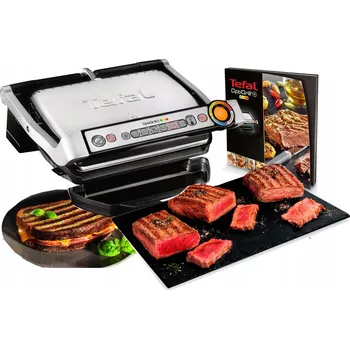 Kuchyňský gril Skládací elektrický gril Tefal Optigrill+ stříbrný/šedý, 2000 W