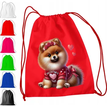 Obraz ČERVENÝ SÁČEK DO ŠKOLKY, ŠKOLY, NA TV - Shiba Inu PEJSEK PES