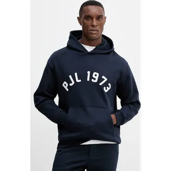 Pánská mikina Bavlněná mikina Pepe Jeans pánská, tmavomodrá barva, s kapucí, s aplikací, PM5800006 59X, vel. S