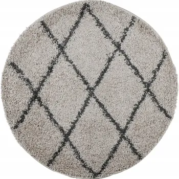 Koberec Koberec s dlouhým vlasem PAMPLONA, béžovo-antracitový, Ø 80 cm