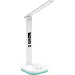 Platinet PDL711RGBW stolní LED lampa stmívatelná, bezdrátové nabíjení, hodiny, bílá