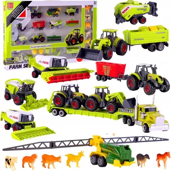 autíčko Sada zemědělských vozidel Traktor Kombajn pro děti Stator