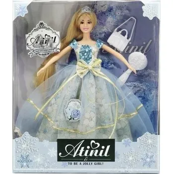 Panenka Nádherná panenka princezna Atinil v elegantních modrých plesových šatech