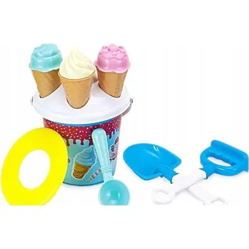 Hra na zahradu Hračky do pískoviště Písek Zmrzlina Formičky Kyblík Sada 12 ks