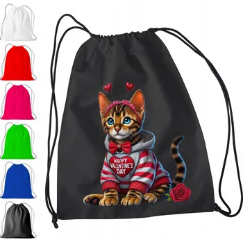 Obraz ČERNÝ SÁČEK DO ŠKOLKY, ŠKOLY, NA TV - JAKO DÁREK S KOČKOU